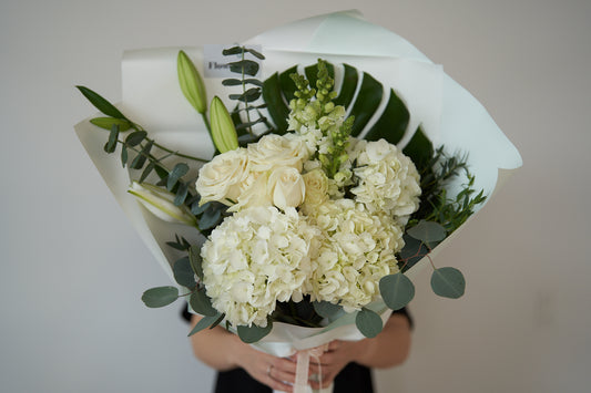 Classic White Hydrangea Bouquet